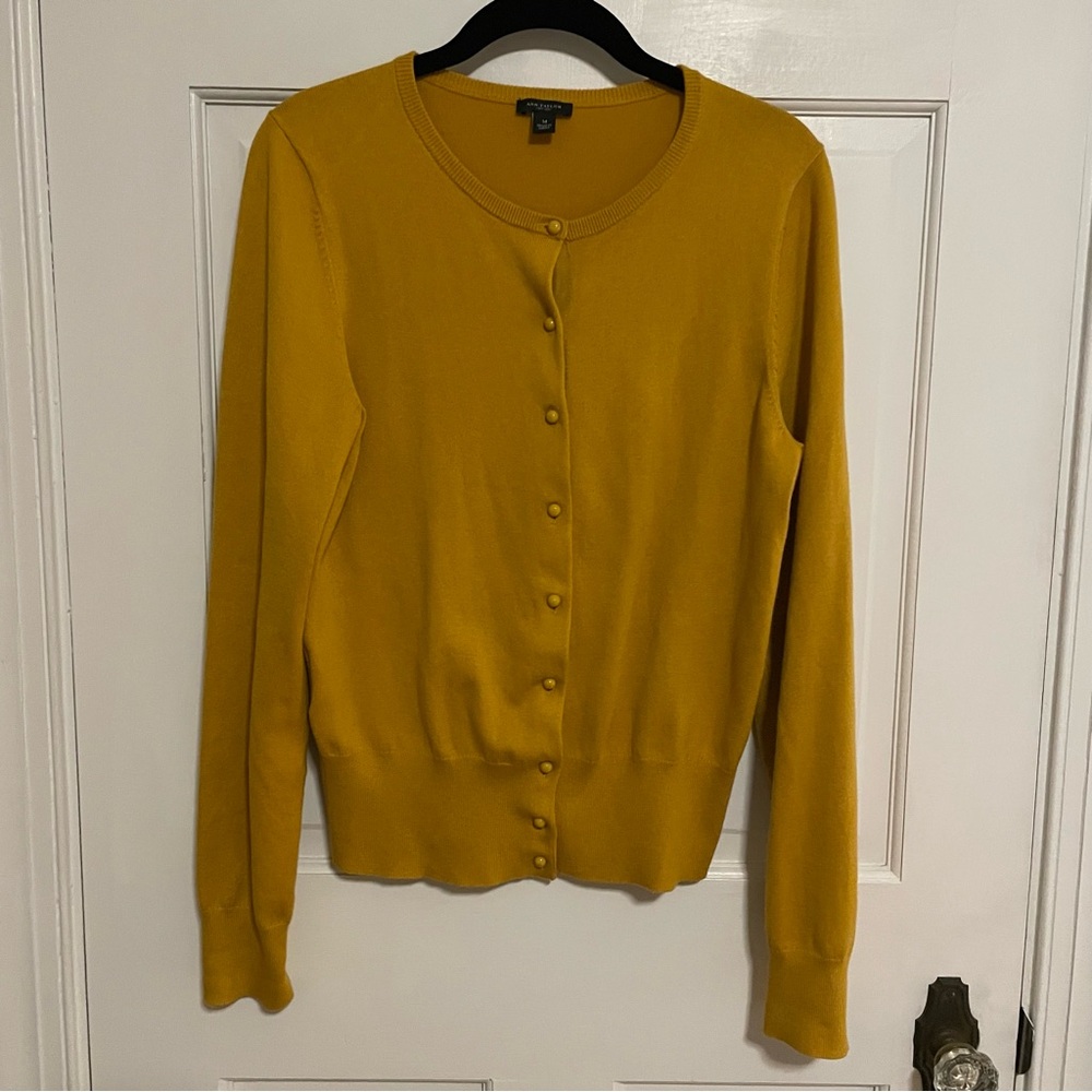 Mustard Yellow Button-Up Cardigan Sweater
